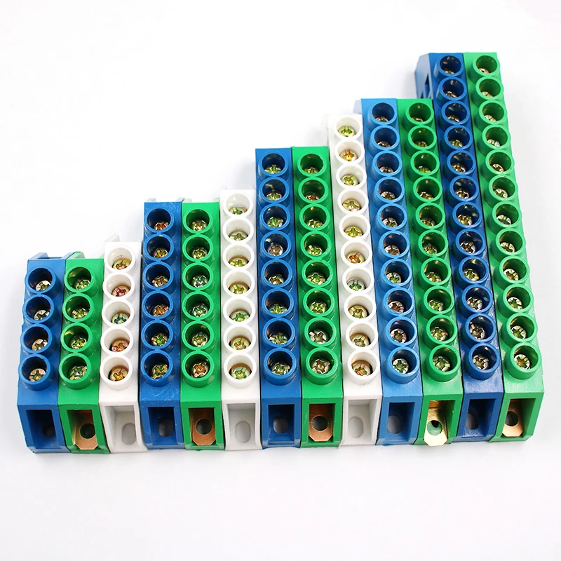 1pcs Bridge Design Zero Line 4 12 Pole Screw Brass Copper Grounding