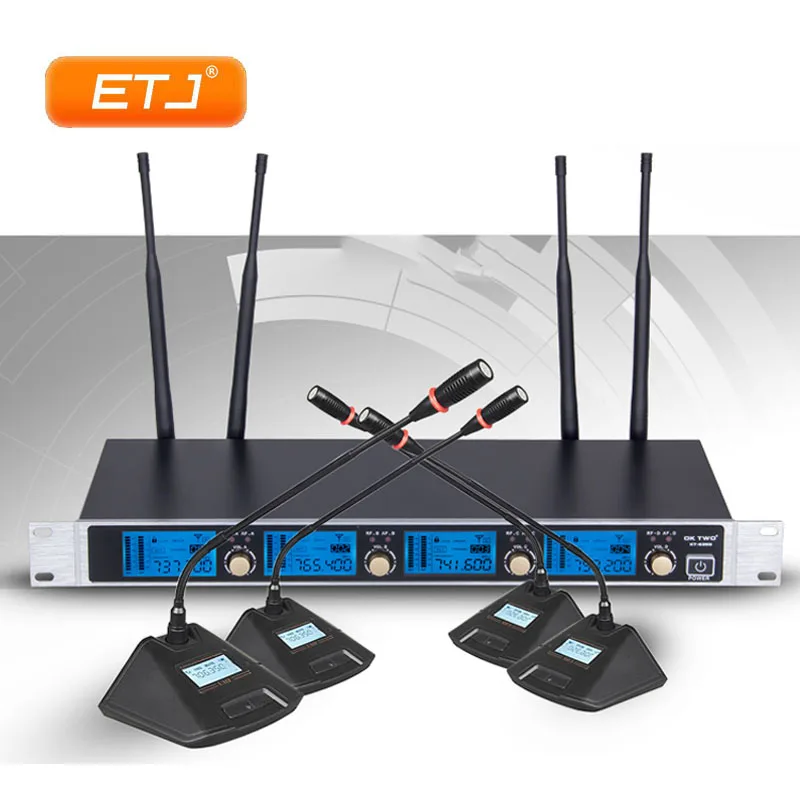 

By DHL UPS EMS Professional Wireless Microphone 4 Handheld Transmitter Wireless Microfone Conference Microphone C-2000