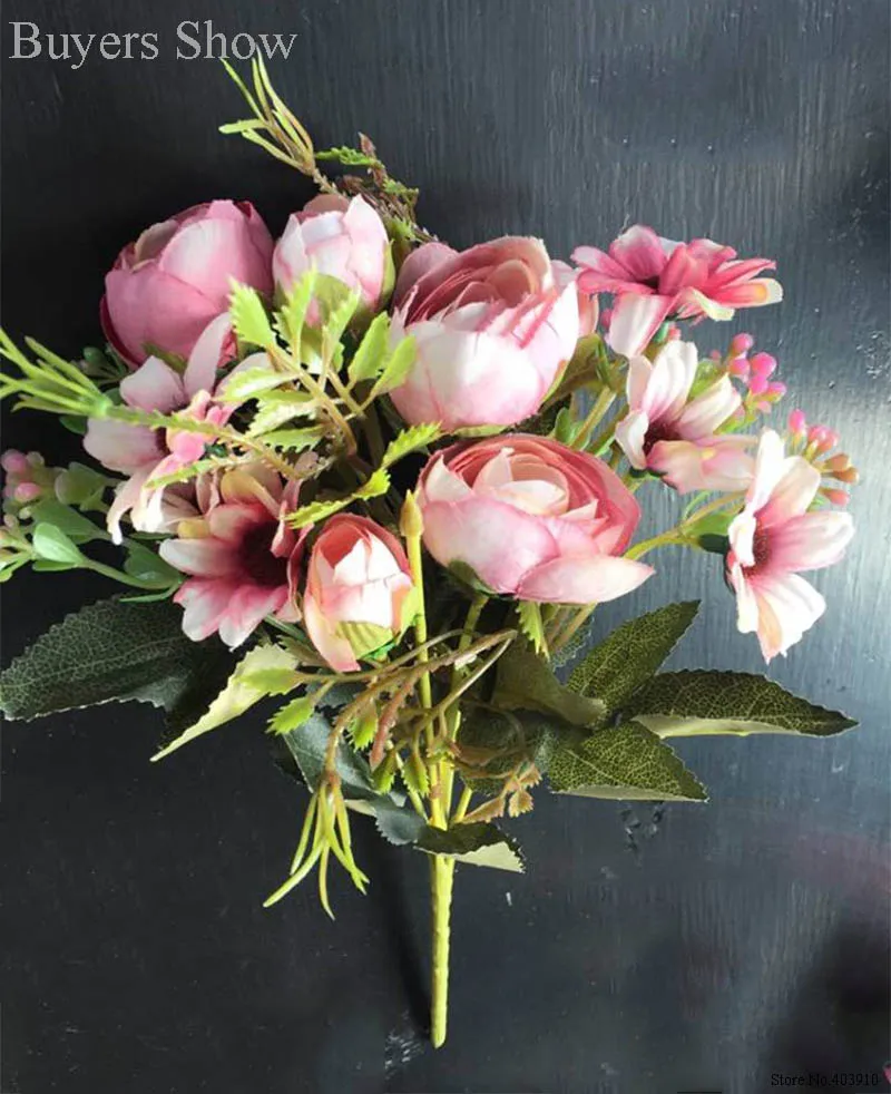 Autumn fake tea rose silk flower fall Gerbera Daisy artificial plastic flower for wedding home accessories decoration room decor Autumn fake tea rose silk flower fall Gerbera Daisy artificial plastic flower for wedding home accessories decoration room decor