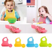 Для малышей и детей постарше силиконовый стерео нагрудник Регулируемый Водонепроницаемый нагрудники Палочки кармашек для риса