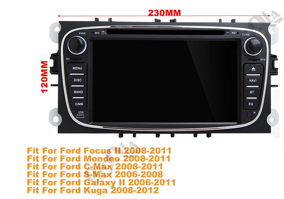 Sale 2 din Android 8.0 Octa Core Car DVD Player GPS Navi for Ford Focus Mondeo Galaxy with Audio Radio Stereo Head Unit Free Canbus 0