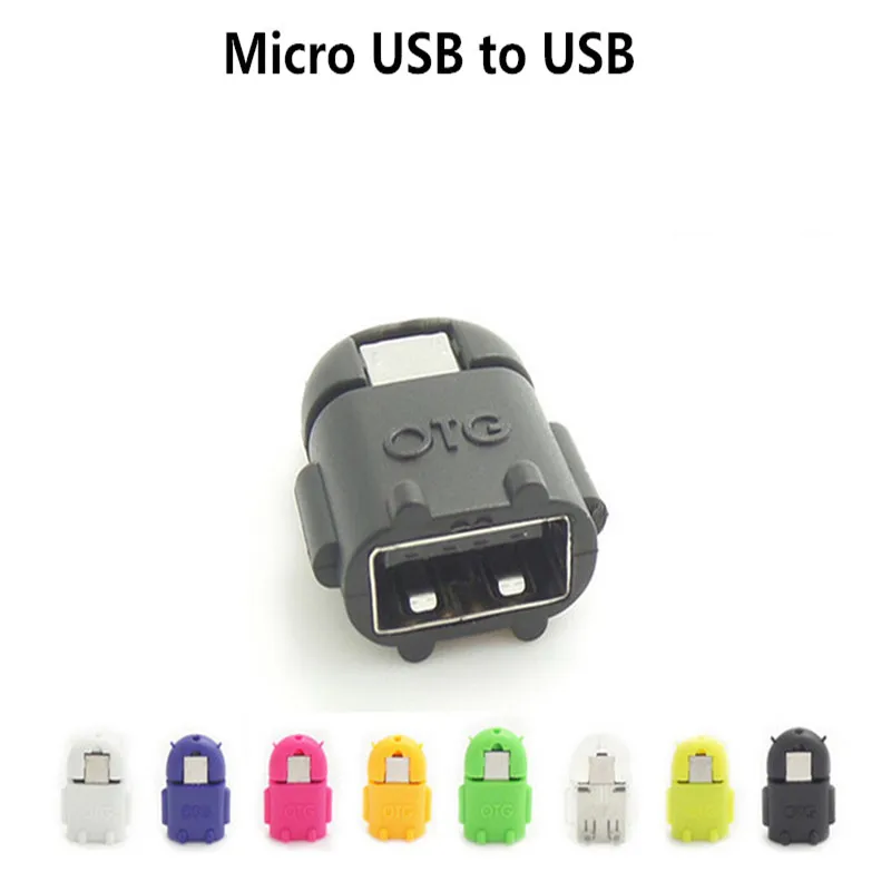 Micro USB OTG многоцветная опция форма робота Android Micro USB к USB2.0 конвертер общий OTG адаптер для телефонов