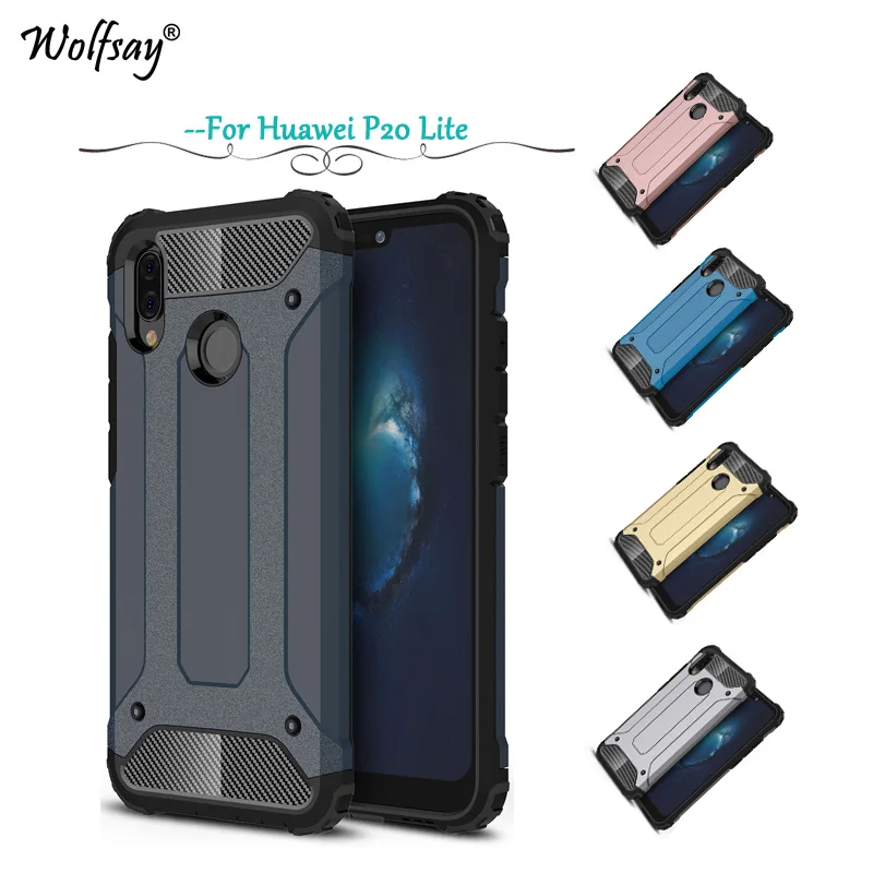 Для Huawei P20 Lite CaseShockproof Armor Hard PC чехол для телефона задняя крышка Nova 3E Fundas |