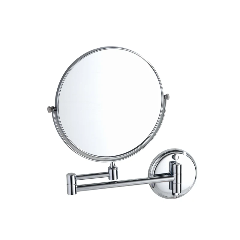 Золотое зеркало для ванной, зеркало для макияжа, аксессуары для ванной комнаты, настенное увеличительное зеркало с двумя ручками, удлиняющее 8 дюймов - Цвет: chrome