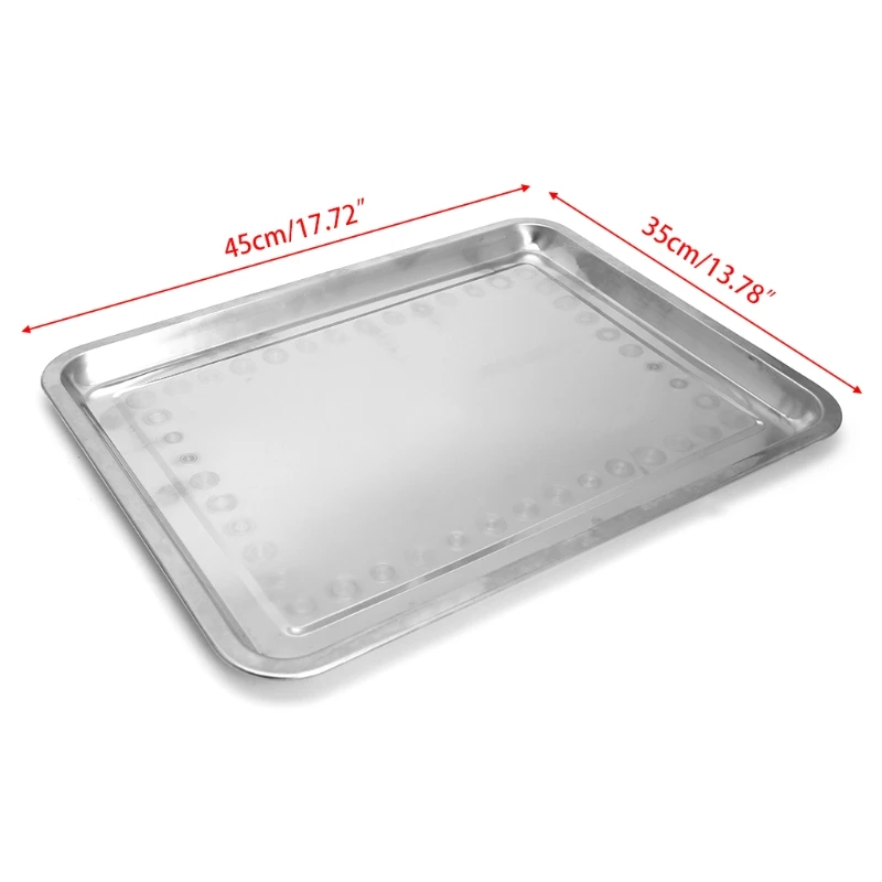 

Stainless Steel Rectangular Plate Barbecue Grilled Fish Tray BBQ Food Container Y1QB