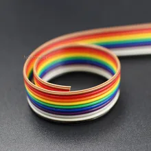 Hellotronics 10 м/лот Премиум стандарт 1,27 мм Шаг 10 контактов плоский шлейф в цветах радуги провода