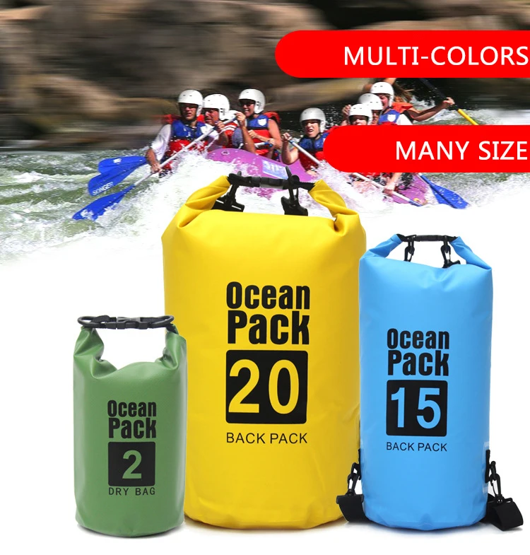 2L- 30L Waterproof Bags Ultralight Camping Hiking Dry Bag Waterproof Drifting Kayaking Swimming Bags for Outdoor Sport Bag