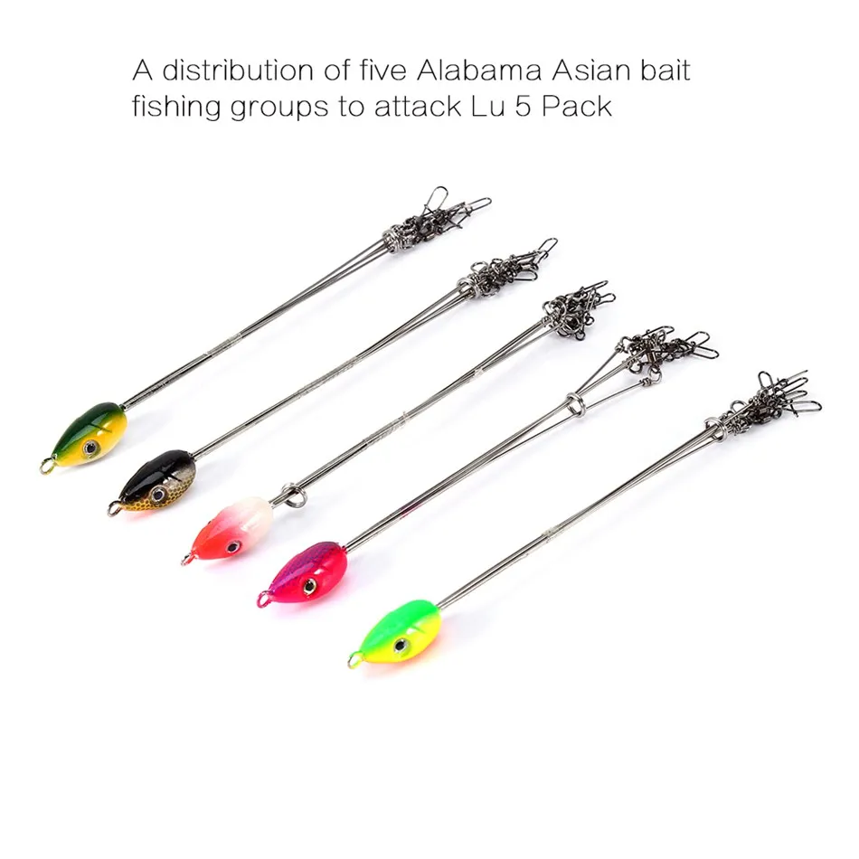 5 Pcs/Lot Umbrella Alabama Fishing Rigs Swivel Hard Bait Shallow Water