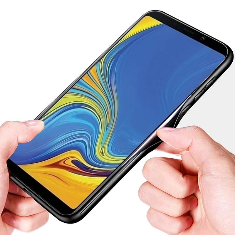 Для samsung A9 чехол A 9 PC Пластиковый стеклянный чехол для телефона черный TPU бампер чехол для samsung Galaxy A9 A920F A920 A9s