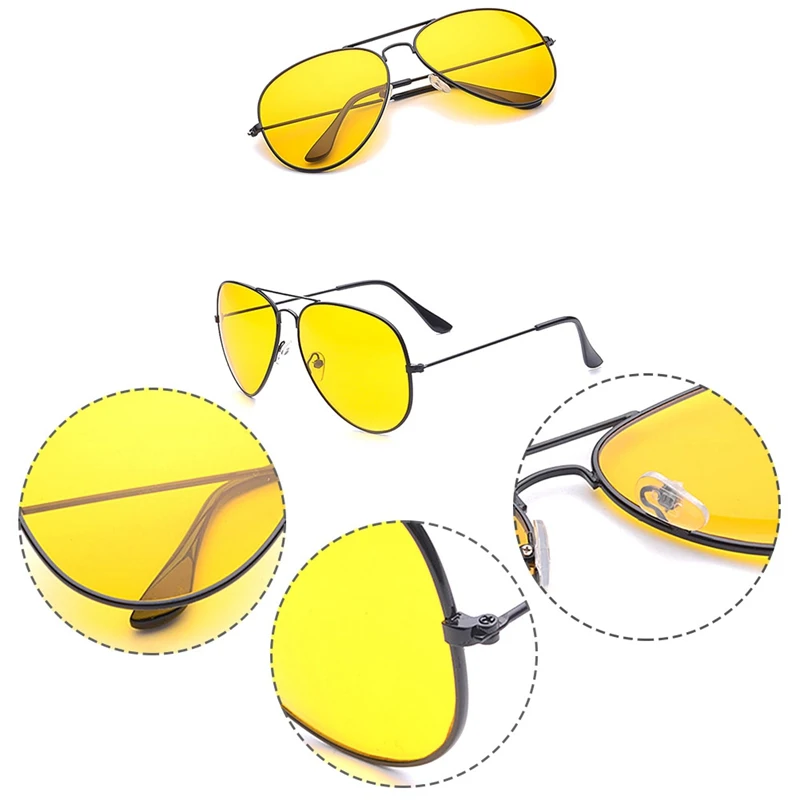 1 шт. модные винтажная металлическая оправа солнцезащитные очки для женщин сплава автомобиля для водителей, ночного видения вождения авто интимные аксессуары