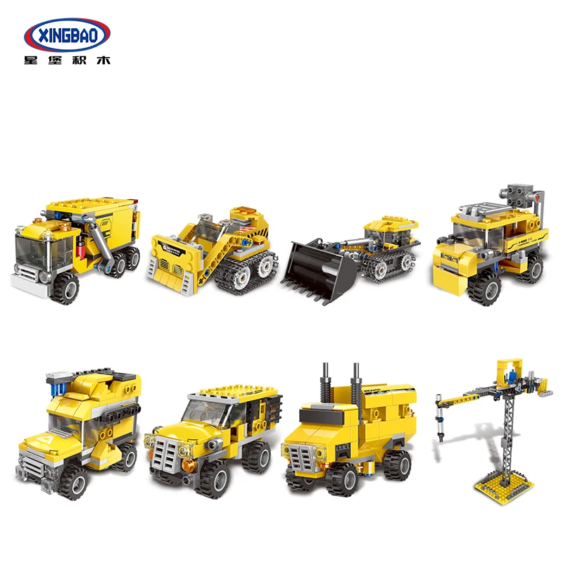 XINGBAO 13002 City Engineering Truck Series 8 IN 1 The Giant Excavator Sets Building Blocks MOC Bricks Compatible Legoings City