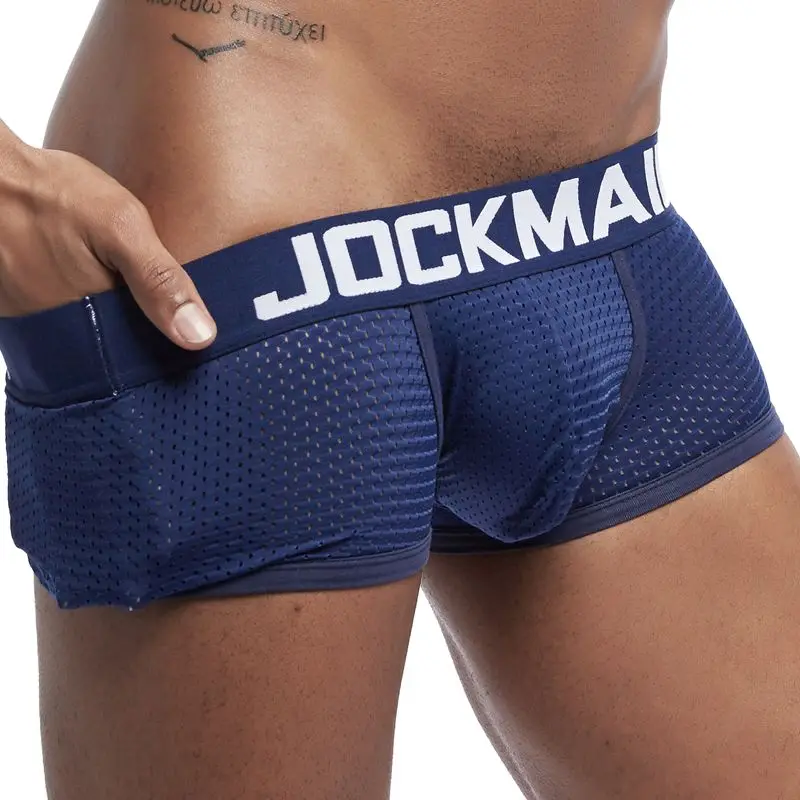 Мужские трусы боксеры JOCKMAIL дышащие сетчатые с карманом для пениса сексуальное