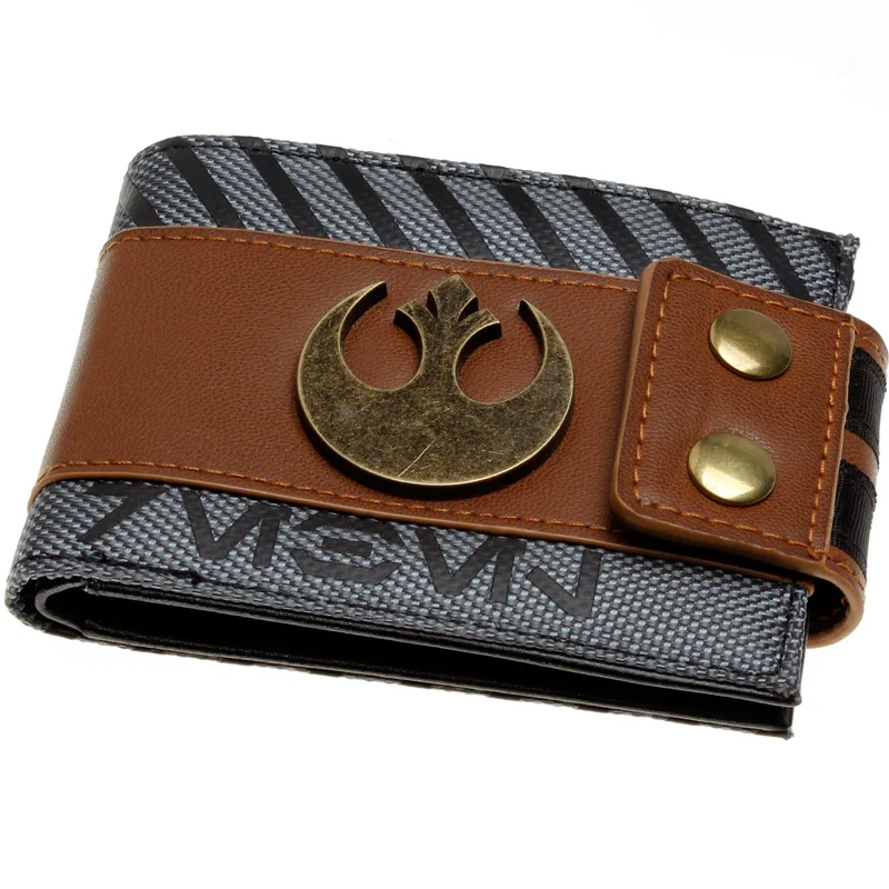 Звездные войны Rogue One-Rebel Snap Bi-Fold Мужской кошелек с металлическим логотипом значок женский кошелек DFT-1930