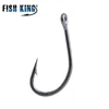 FISH KING 50PCS/LOT Size1#-10# High Carbon Steel Barbed Hook Ringed Bait Holder Fishing Hooks Carp ► Photo 2/6