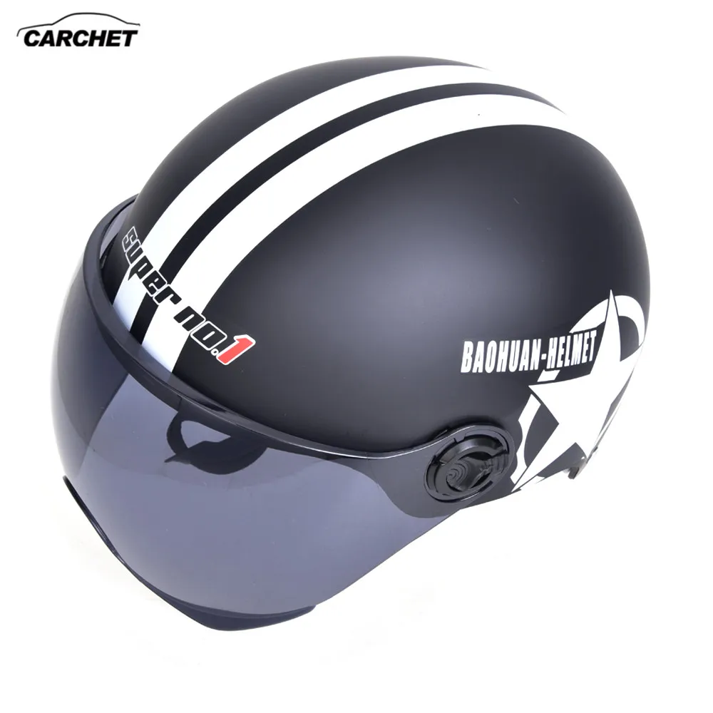 Helm Halb Motorrad Helm Offen Verstellbar Fünfzackiger Star 56-60cm Reithelme
