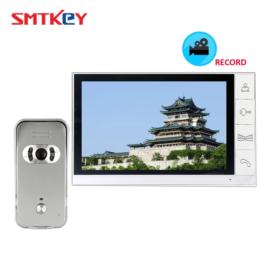 

9inch video door phone Record intercom system with 700TVL color camera 9" recording Video Doorphone System