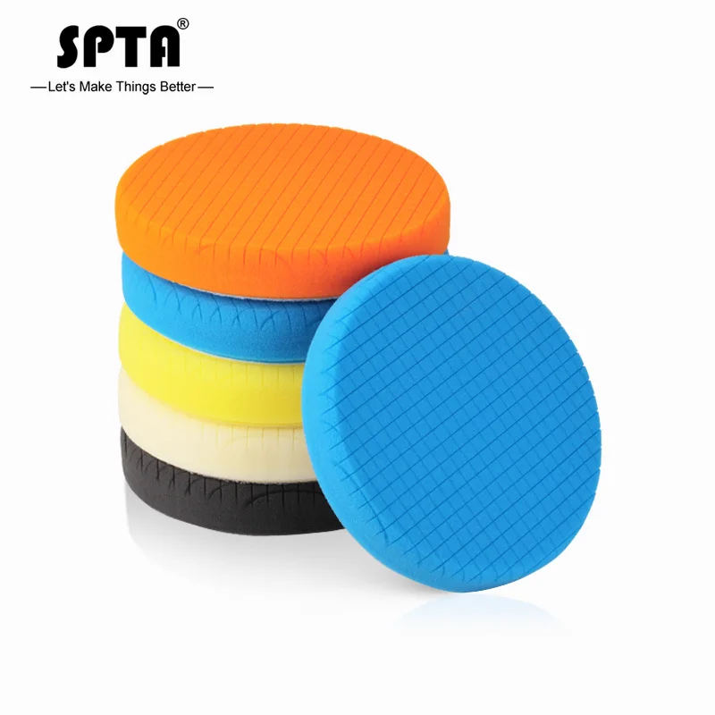 SPTA 5Pcs 6inch (150mm) Buffing Pads Polishing Pads Polishing Grid Pad