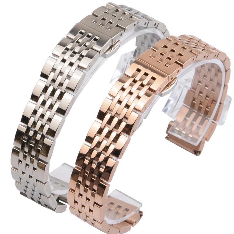 

14MM 16MM 18MM 19MM 20MM Stainless Steel Watc Strap For TISSOT Watch band 1853 T41 T17 Silver Golden Rose Gold watch bracelet