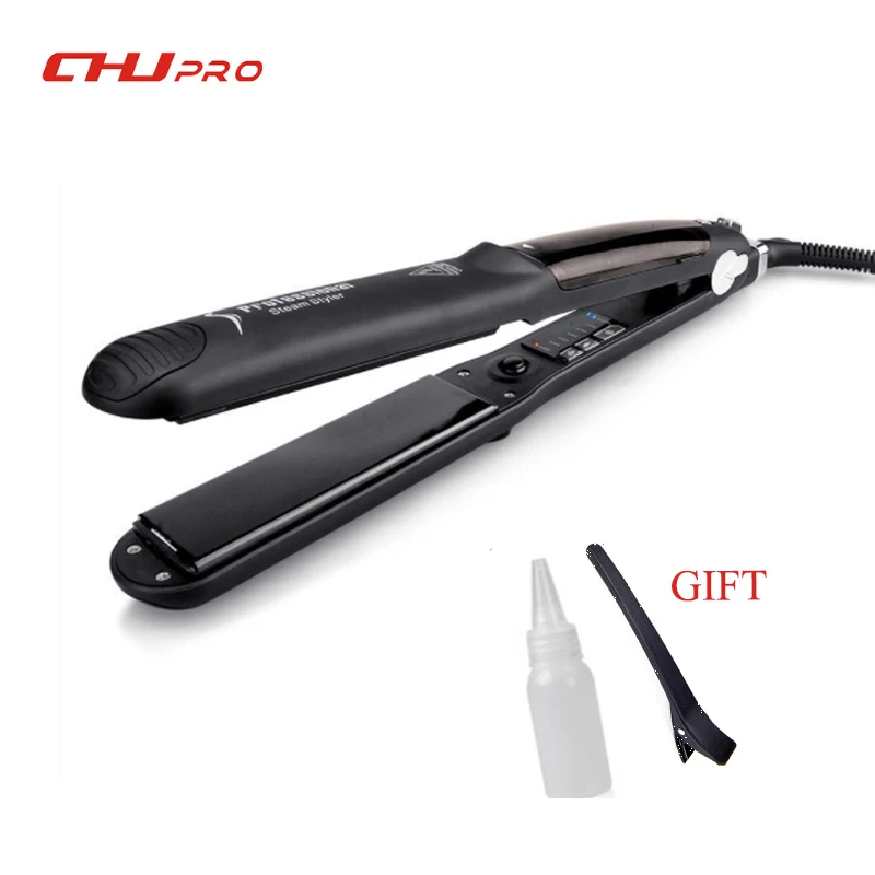  CHJ Professional Steam Hair Straightener Ceramic Steampod Flat Iron Vapor Straightening Iron Hair I