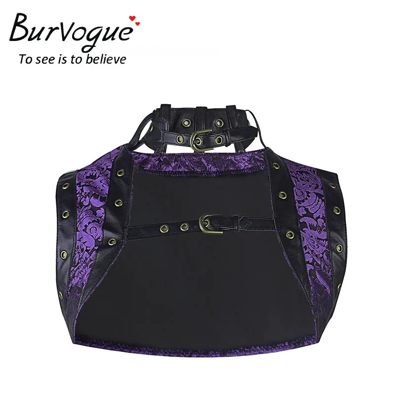 

Burvogue Women Summer Gothic Corset Top New Plus Size Corset Sleeveless Print Steampunk Corset Top Dobby Embroidery Corset Top