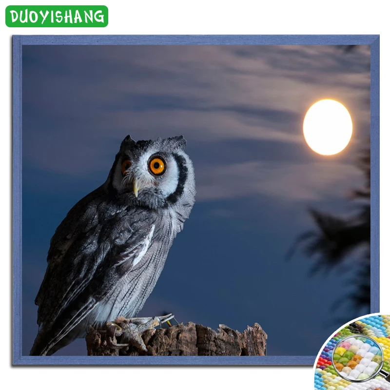 DUOYISHANG Moonlight Owl 5D DIY Алмазная Картина Вышивка Полный Стразы мозаика животные сова