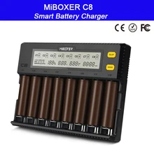 MiBOXER C8 18650 Батарея Зарядное устройство ЖК-дисплей Дисплей 1.5A для батарей Li-Ion(литий-ионных) LiFePO4 Ni-Cd AA 21700 20700 26650 18350 17670 RCR123 18700
