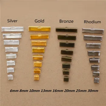 

6-30mm Crimp beads cove clasps Cord End Caps String Ribbon leather Clip Foldover DIY Necklace Bracelet Connectors Jewelry Findin