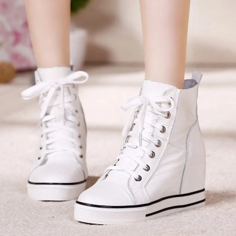 Haut T black D'hiver 2018 Automne Coins Plus Augmenté Single Été Coréennes Et Casual Chaussures dessus En single Femmes Cuir Printemps A Velvet De Blanc RRnPUfr