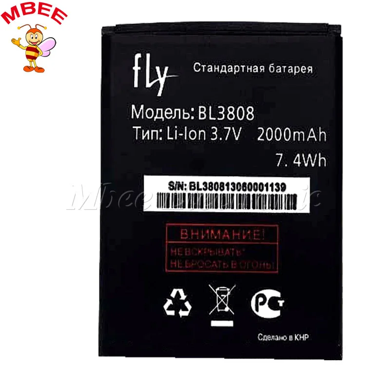 Высокое качество совершенно новый аккумулятор BL3808 2000mAh для Fly Iq456 аккумулятор|battery