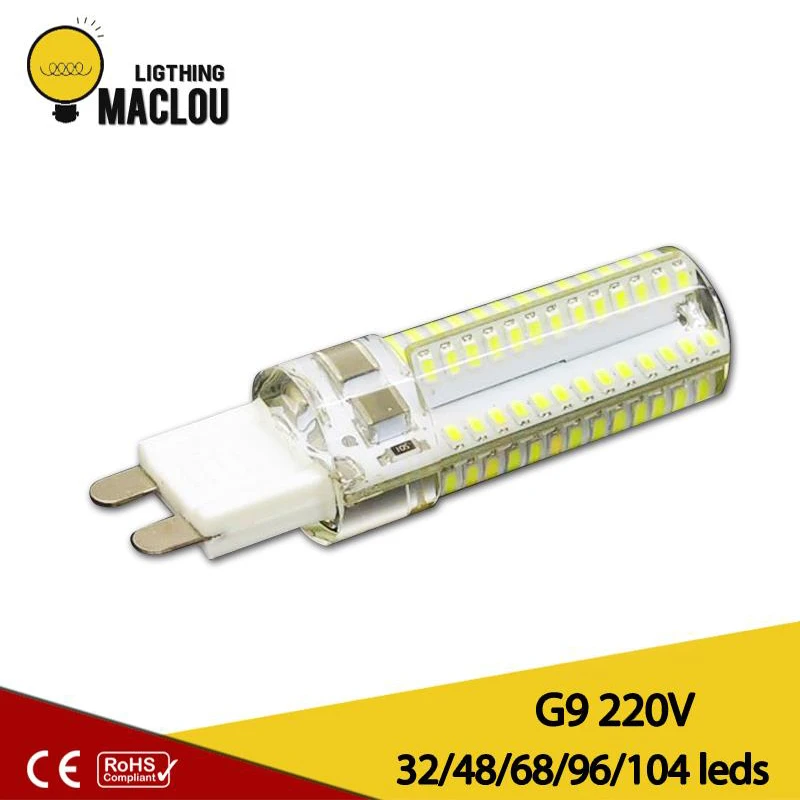 

Mini Corn Light G9 32 64 48 96 104 Leds Ampoule Lamp SMD 2835 3014 220V Chandeliers Bulb Lampada 360 Beam Angle Replace Lighting