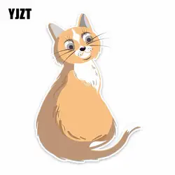 YJZT 11 см * 15,5 см мультфильм красочные животных кошка наклейка ПВХ стикер автомобильный цветные 5-1377