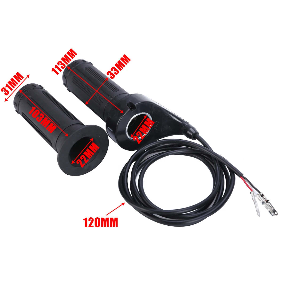1 Pair 24V-48V 3 Wire Twist Throttle Hang shape Grip Durable 7/8" Handlebar For Electirc Scooter Bike Accessories