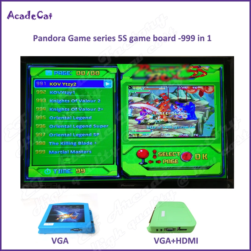 Мульти игра 999 в 1 PCB HD jamma аркадная игра доска VGA и HDMI выход Pandora серия видео игра Коробка 5S verion
