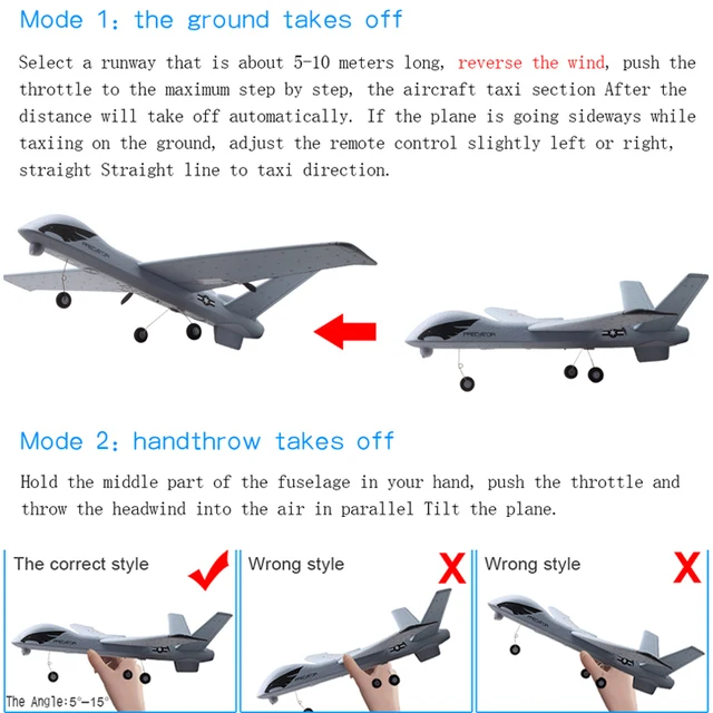 RC Plane 20 Minutes Flight Time Glider Toy Plane With LED 2.4G Remote Control Hand Throwing Wingspan Kids RC Jet Airplane Foam 4