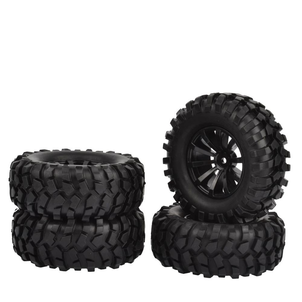 4PCS 96mm 1.9 inch Rubber Tires With Foam Inserts and wheel Rims for Axial SCX10 Tamiya CC01 D90 RC Car | Игрушки и хобби