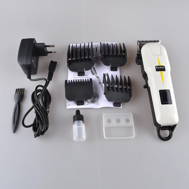 Kemei KM-809A Powerful LCD Electric Professional Hair Trimmer Rechargeable Shaver Razor Cordless Adjustable Salon Clipper