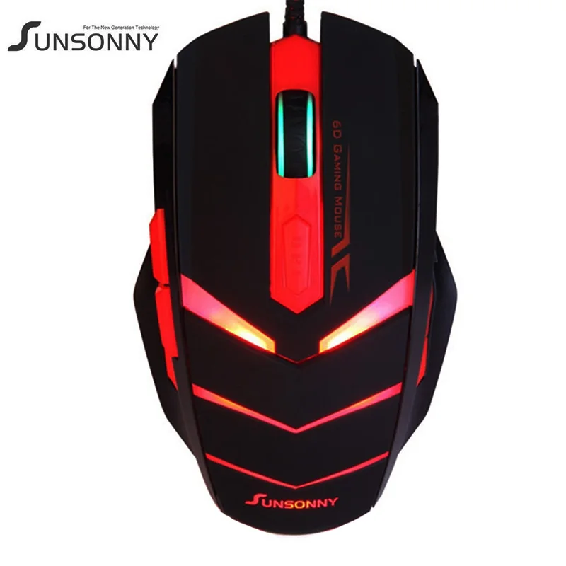SUNSONNY T M50 USB Wired font b Gaming b font Mouse Professional Mice With Colorful LED