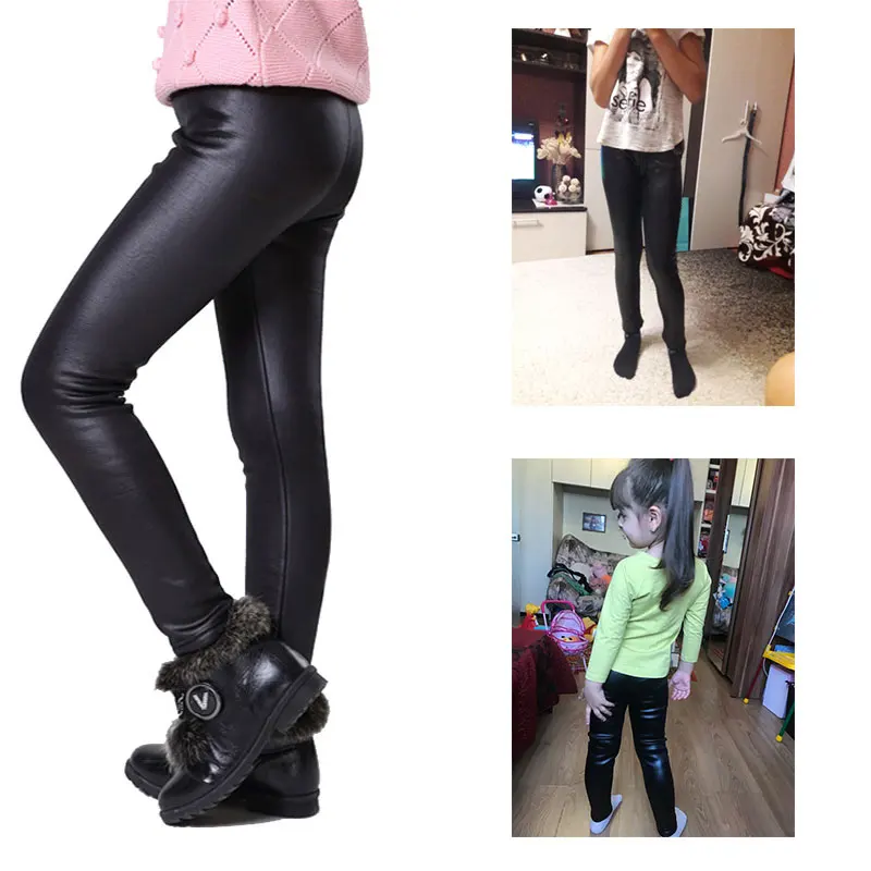 PU-Leather-Leggings-Slim-Pant-Winter-Warm-Pants-For-Girls-Pencil-Pant-Elastic-Waist-Girls-Winter-Leggings-Mid-Waist-Warm-Leggings-Girls-(53)