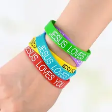 

10pcs Colorful Love Printed Letters Luminous Silicone Sports Bangles Women Fluorescent Rubber Fitness Wristband Bracelet
