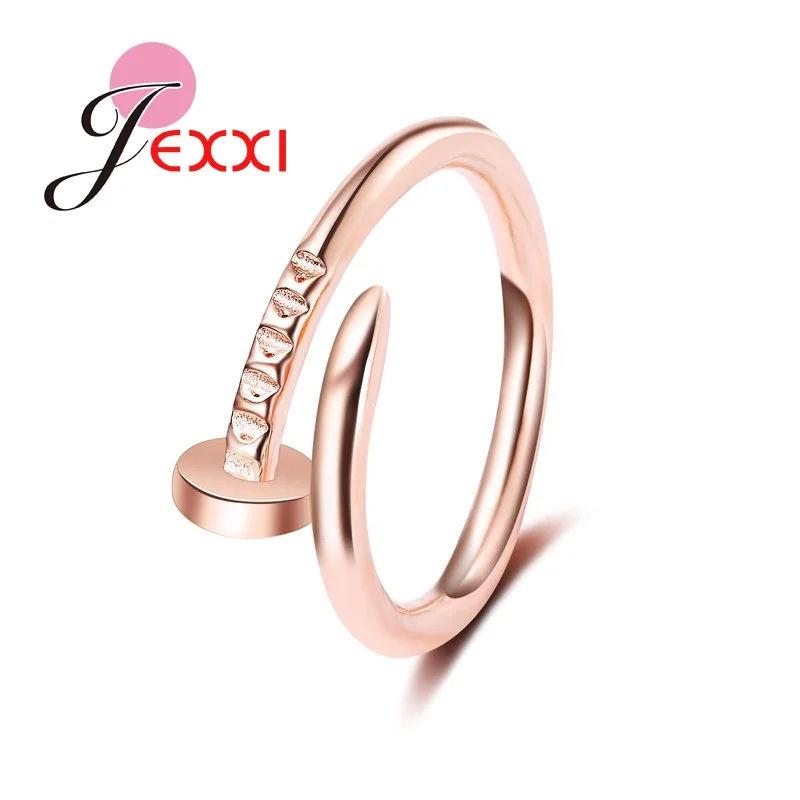 JEXXI Fashion Round Rose ColorScrew Rings For Women Vintage font b Wedding b font Ring Anilos