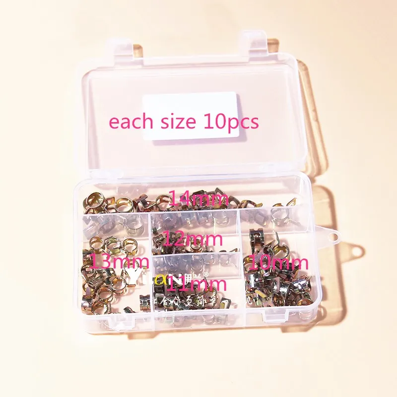 

50Pcs 10-14mm for choose Fuel Spring Clip Vacuum Silicon Hose Clamp Autos Autos Spring Clip Fuel Oil Water Hose Pipe Tube Clamp