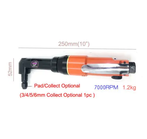 

Wilin Pneumatic 6mm 1/4" Collect Micro Mini Air Angle Drill 5" extended Aerospace Industries