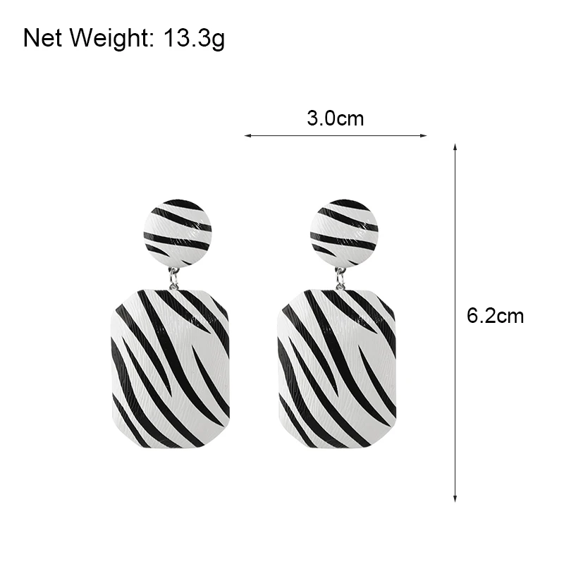 AENSOA, 4 трендовых сережки в Корейском стиле с черно-белым принтом для женщин, индивидуальные серьги-подвески в виде зебры, вечерние ювелирные изделия