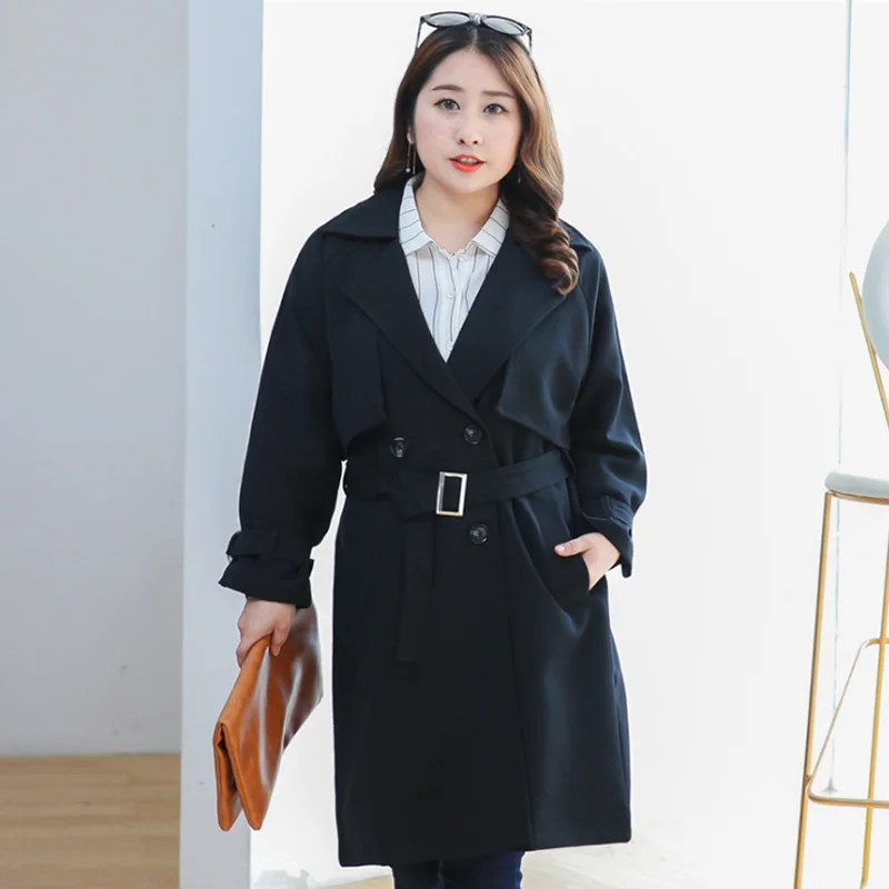 2019 New Fashion Spring Parker Fat Sister Plus Big Jacket Coat 4XL Black Women