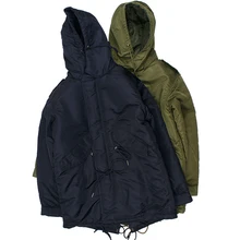 Зимний толстый хлопковый длинный Тренч M51 нейлоновый водонепроницаемый рыбий хвост куртка с капюшоном пальто M-51 Военная команда пальто мужская одежда