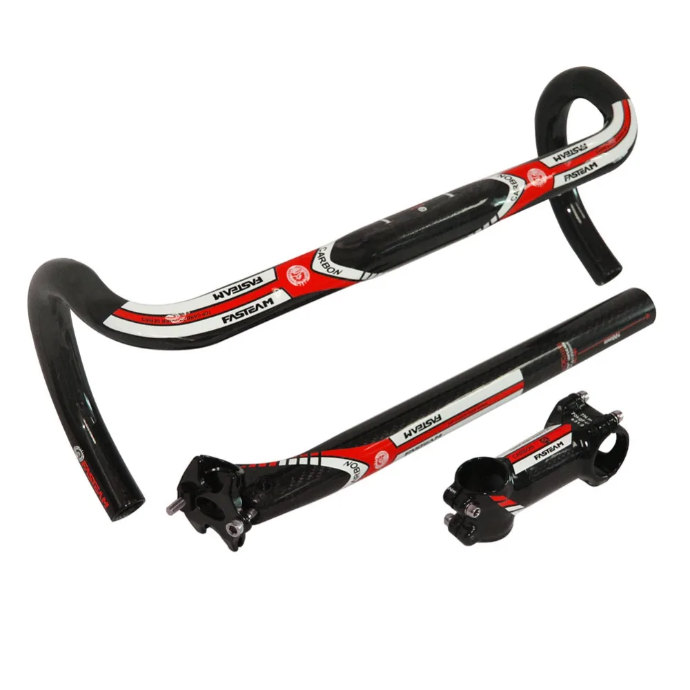 

road bicycle carbon handlebar 400/420/440mm with 3K bike seatpost and 3k gloss alloy carbon stem used for carbon road bike