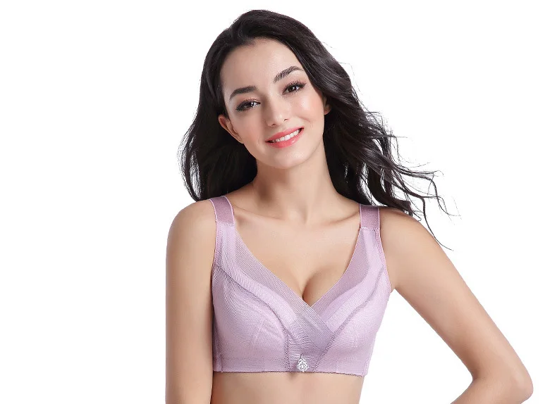 Jerrinut Sexy Bra Seamless Plus Size Bra Underwear Lace Bra Women Wire Free Breathable Push Up Bras For Women Lingerie Size 017