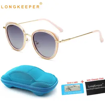 

LongKeeper Kids Polarized Sunglasses Oval Metal Frame Sun glasses Fashion Travel Eye Accessory Goggles UV400 Gafas de sol