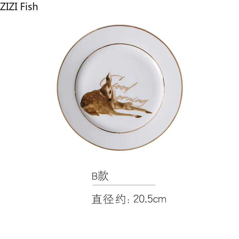 Японский стиль ручная роспись круглая керамика ужин неглубокая тарелка блюдо салат десерт тарелка бытовые кухонные принадлежности