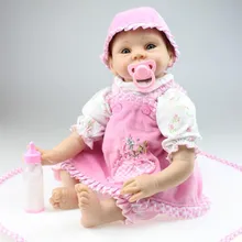 Free Shipping 22 Inch 55 cm Real Looking Silicone Reborn Baby Dolls Handmade Real Touch Realistic Doll Reborn Best Gift To Girl